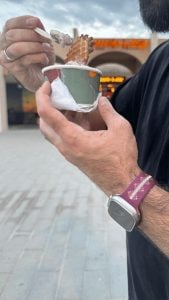 Zamani customer wearing Sadu watch band