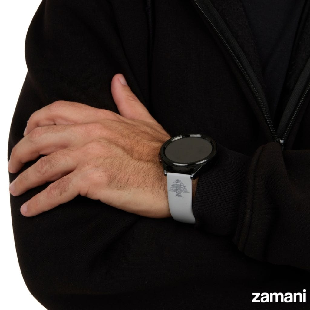 Person wearing Zamani Cedar watch band - lifestyle photo