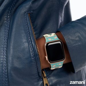Person wearing Zamani Block Print watch band - lifestyle photo