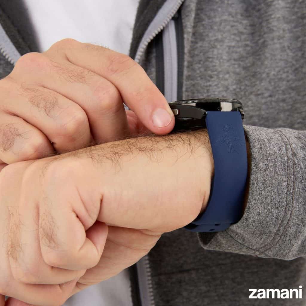 Person wearing Zamani Cedar watch band - lifestyle photo