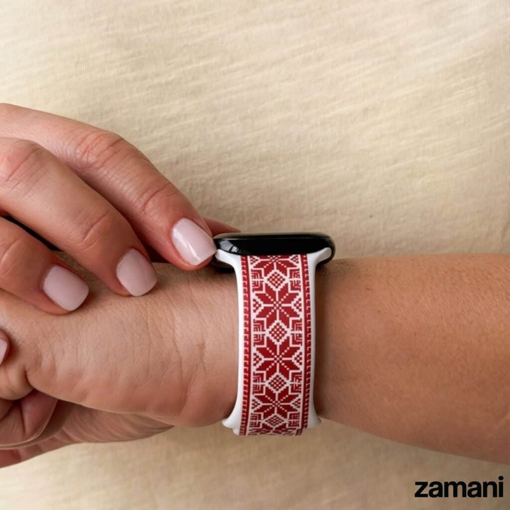 Zamani Tatreez White Limited Edition watch band customer photo