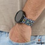 Persian Tiles Blue smartwatch band, scrolling vine tilework design