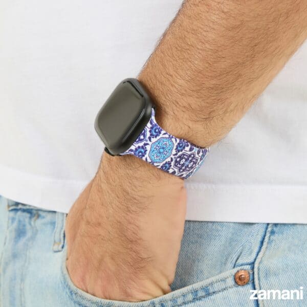 Persian Tiles Apple Watch band close-up, turquoise tile pattern