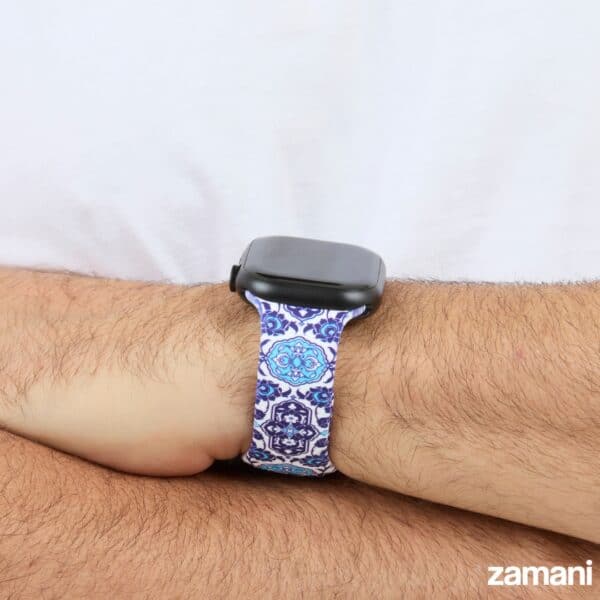 Persian Tiles smartwatch band, blue and white heritage pattern