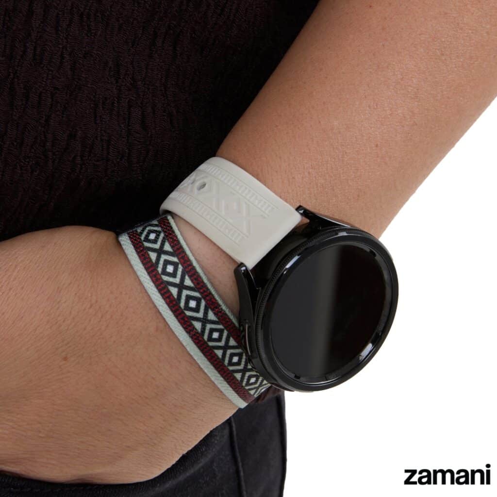 Sadu Engraved smartwatch band, embossed geometric desert motifs