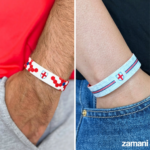 England beautiful game wristband worn on wrist, both sides