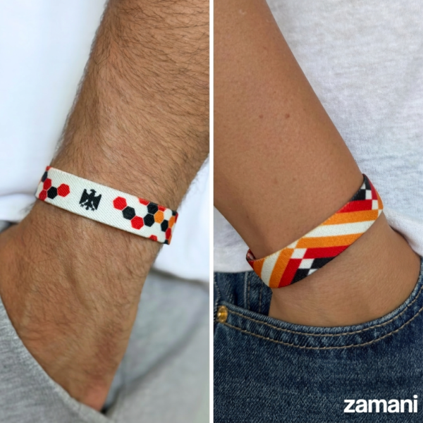 Germany beautiful game wristband worn on wrist, both sides