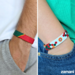 Portugal beautiful game wristband worn on wrist, both sides