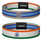 India cricket wristband, both sides, jersey side and flag side