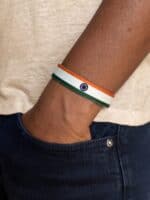 India reversible cricket wristband worn on the wrist, flag side out