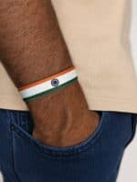 India reversible cricket wristband worn on the wrist, flag side out