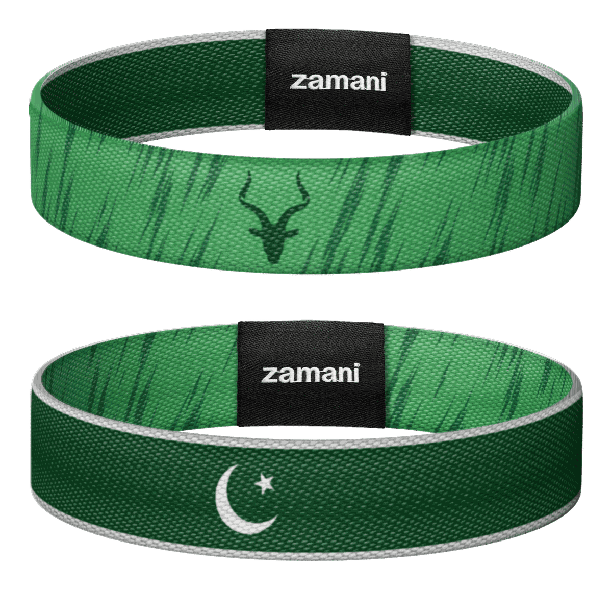 Pakistan cricket wristband, both sides, jersey side and flag side Pakistan cricket wristband, both sides, jersey side and flag side
