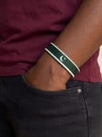 Pakistan reversible cricket wristband worn on the wrist, flag side out