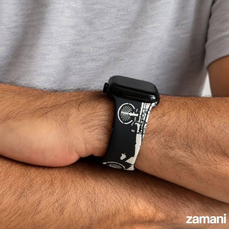 Dubai It Apple Watch band, worn with arms crossed