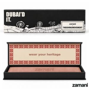 Dubai It Bundle box, zamani x The Giving Movement, closed and open