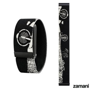 Dubai It Whoop band, black woven nylon printed with the Dubai coastline and Palm Jumeirah