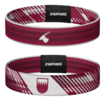Qatar Khaleeji reversible wristband, both sides shown