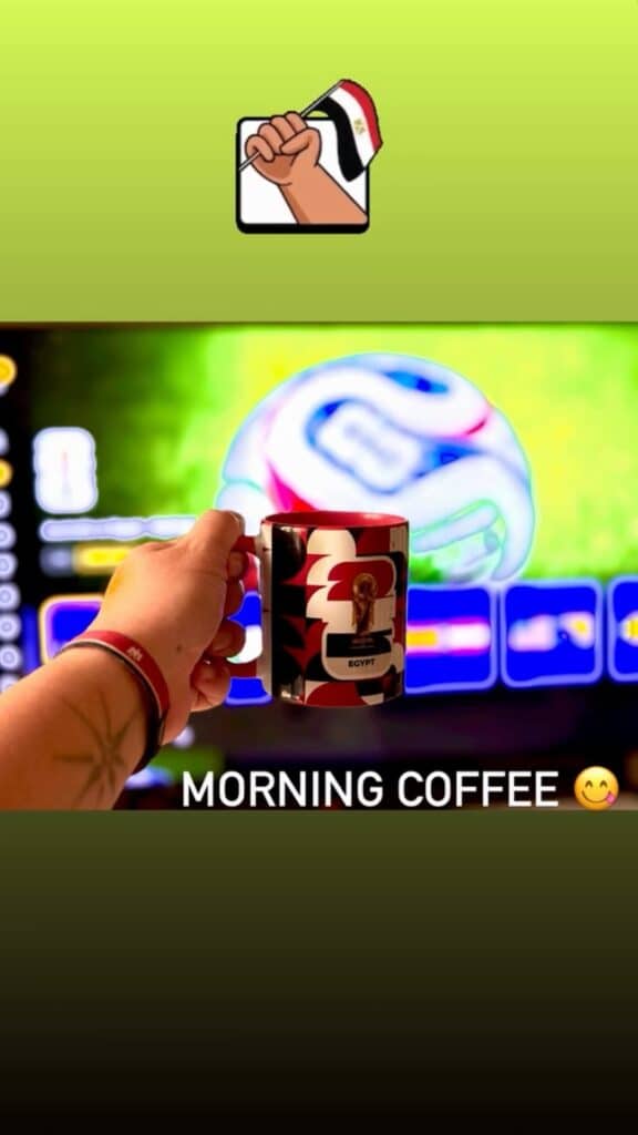 Customer wearing the Egypt Beautiful Game wristband