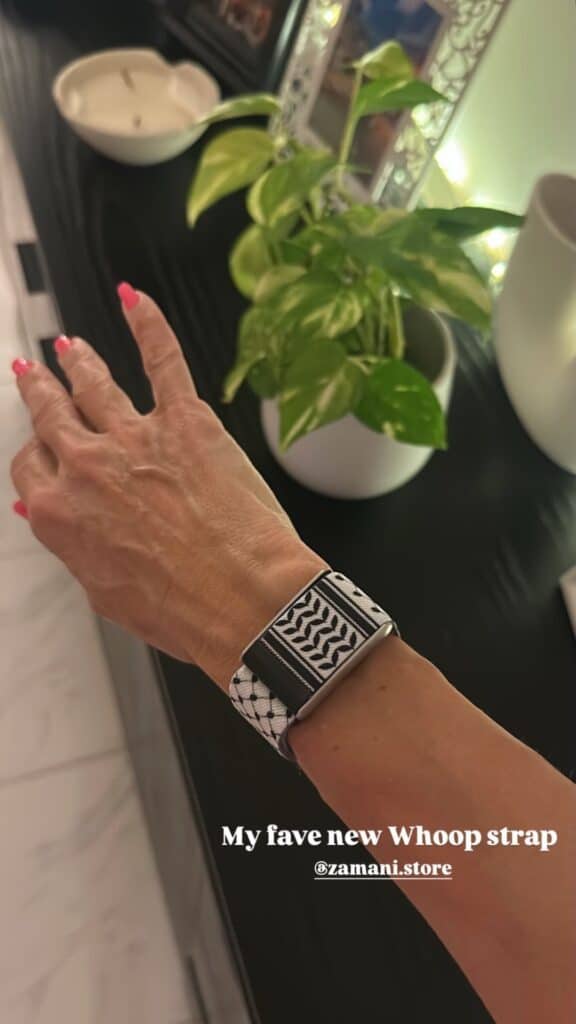 Customer wearing the Keffiyeh WHOOP band
